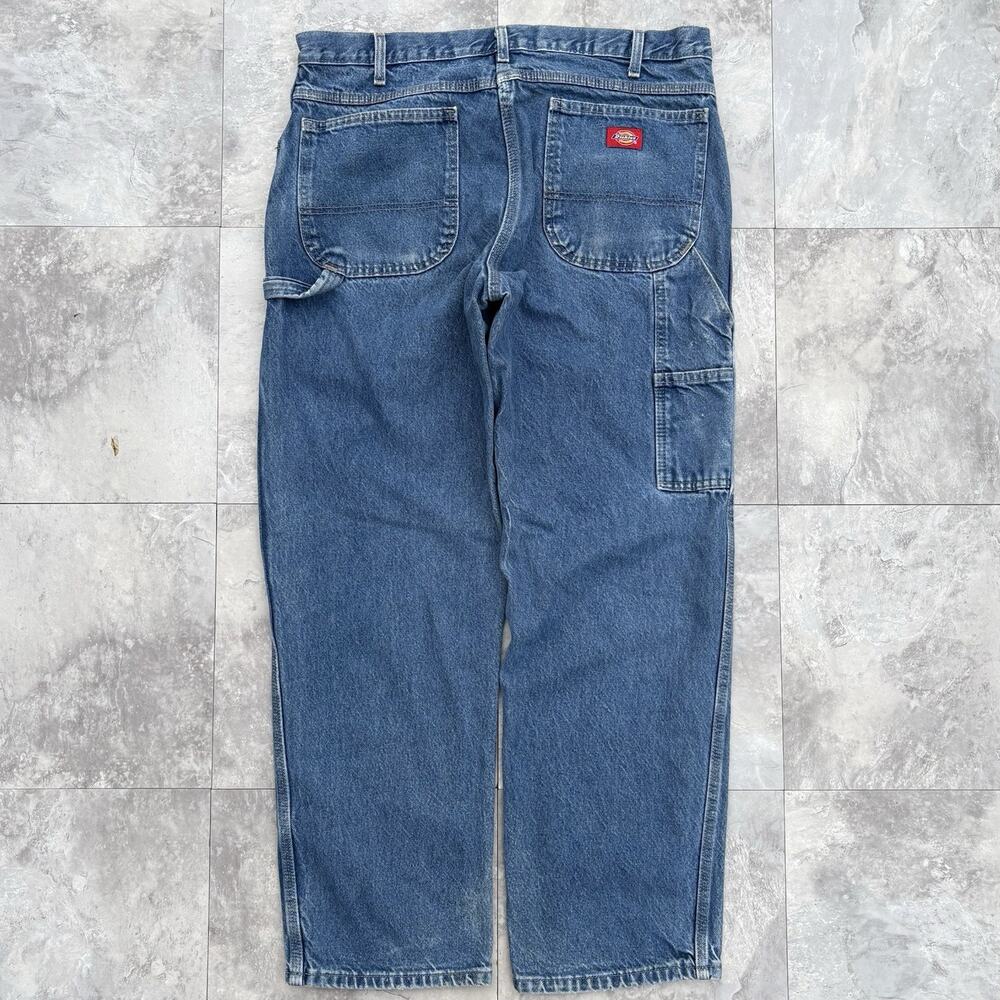 Vintage Dickies carpenter faded baggy denim blue jeans 36x30